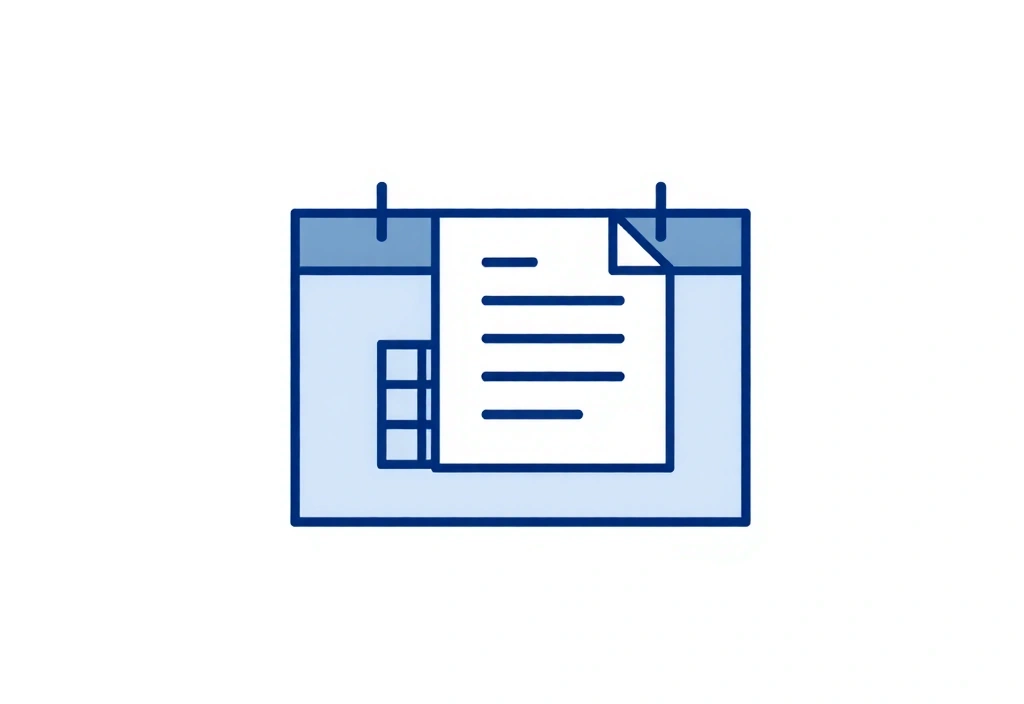 Calendar icon with a document, symbolizing policy updates