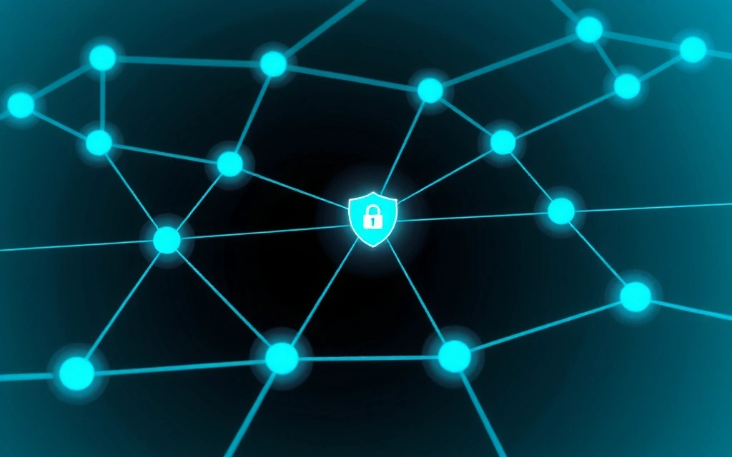 Abstract visual of secure data sharing between entities